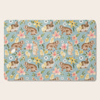 Blue Easter Bunny and Chick Floral Cutting Board Gallery Image 1