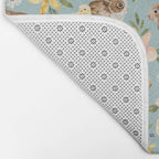 Blue Easter Bunny and Chick Floral Bath Mat Gallery Image 2