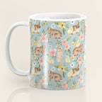 Blue Easter Bunny and Chick Floral Coffee Mug Gallery Image 3
