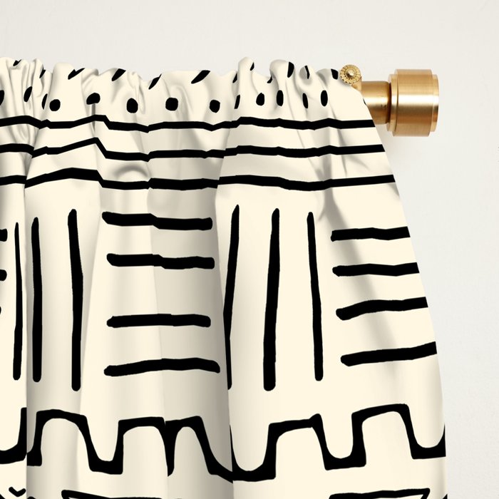 Mud Cloth on Cream Window Curtain Gallery Image 2