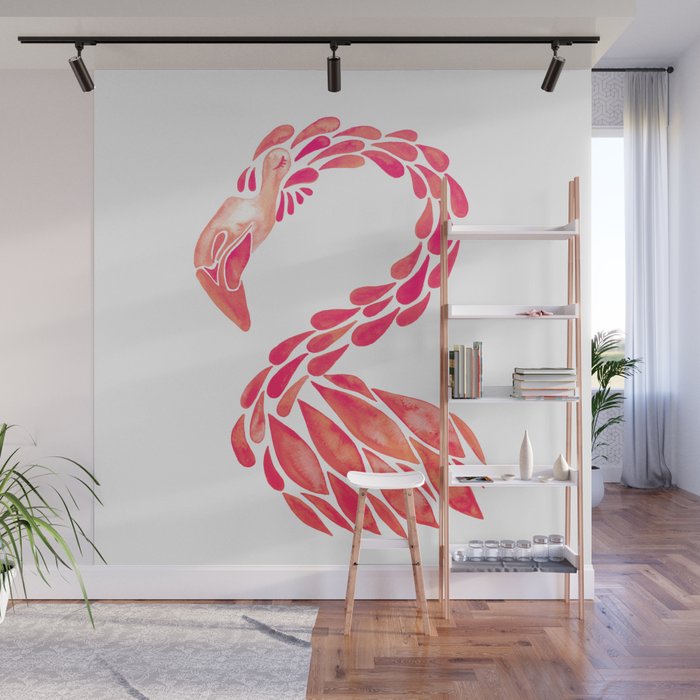 Miami Flamingo - Pink OmbrÃ© Wall Mural Gallery Image 1