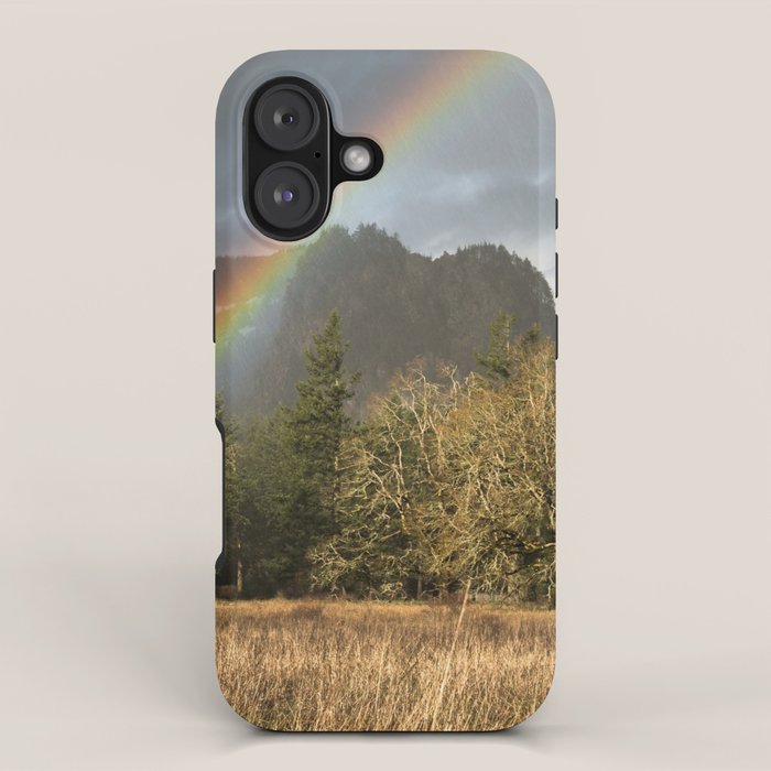 Beacon Rock Rainbow Nature Photography iPhone Case Gallery Image 1