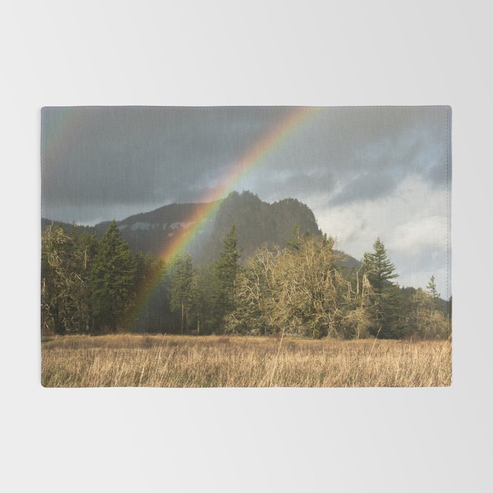 Beacon Rock Rainbow Nature Photography Rug Gallery Image 2