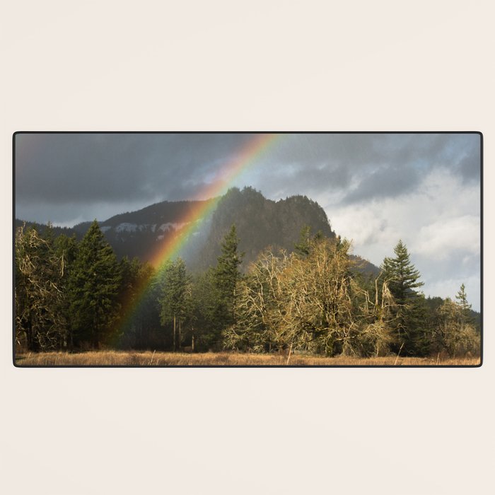 Beacon Rock Rainbow Nature Photography Desk Mat Gallery Image 3