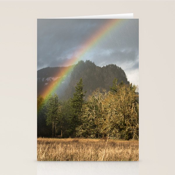 Beacon Rock Rainbow Nature Photography Stationery Card Gallery Image 2