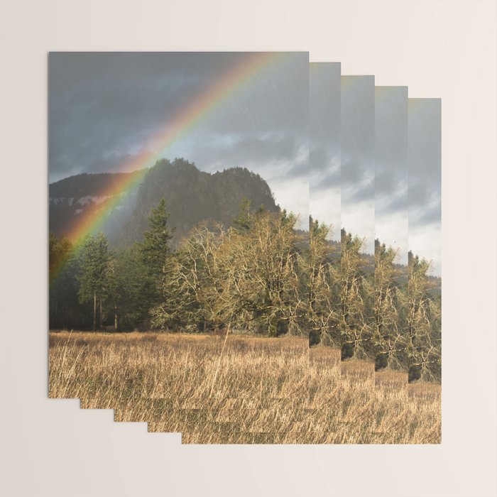Beacon Rock Rainbow Nature Photography Wrapping Paper Gallery Image 3