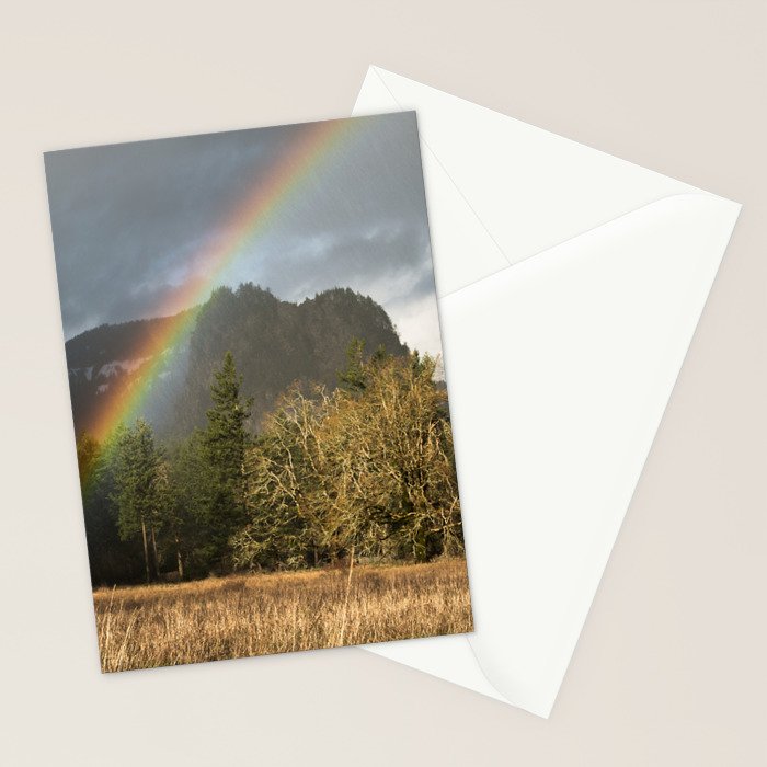 Beacon Rock Rainbow Nature Photography Stationery Card Gallery Image 2