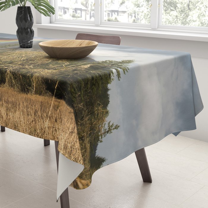 Beacon Rock Rainbow Nature Photography Tablecloth Gallery Image 3