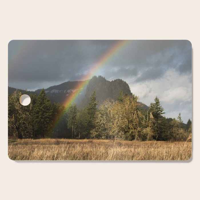 Beacon Rock Rainbow Nature Photography Cutting Board Gallery Image 1