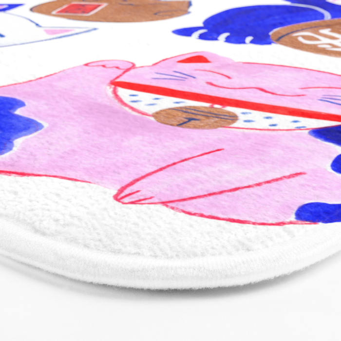 Maneki Neko Lucky Cats Bath Mat Gallery Image 3