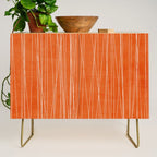 Rich Orange White Lines Artwork Credenza Gallery Image 1