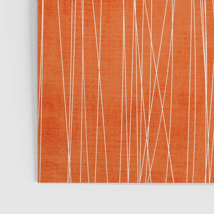 Rich Orange White Lines Artwork Poster Gallery Image 3