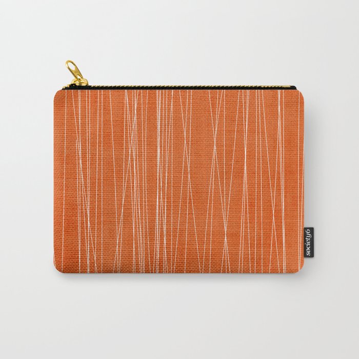 Rich Orange White Lines Artwork Carry All Pouch Gallery Image 1