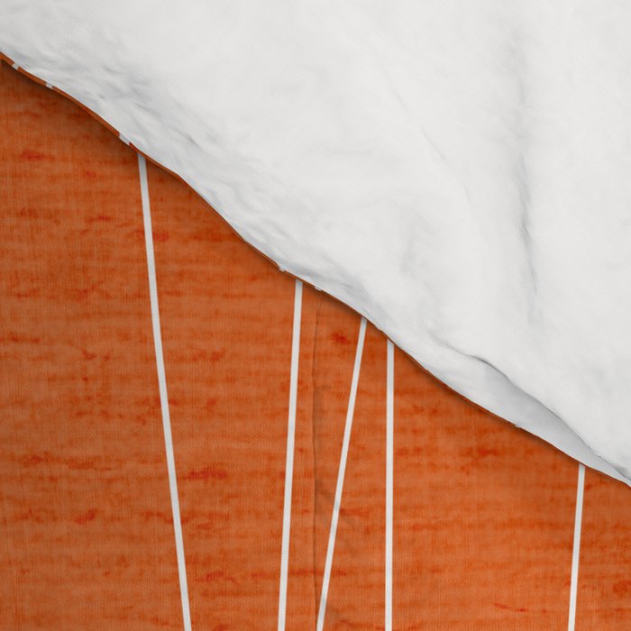 Rich Orange White Lines Artwork Comforter Gallery Image 4