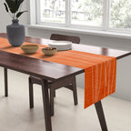 Rich Orange White Lines Artwork Table Runner Gallery Image 2