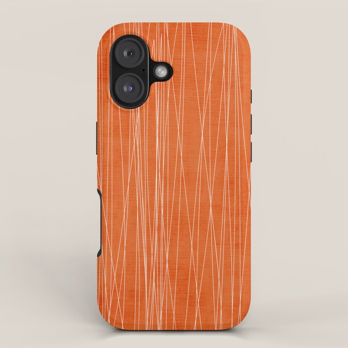 Rich Orange White Lines Artwork iPhone Case Gallery Image 1