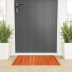 Rich Orange White Lines Artwork Welcome Mat Gallery Image 3