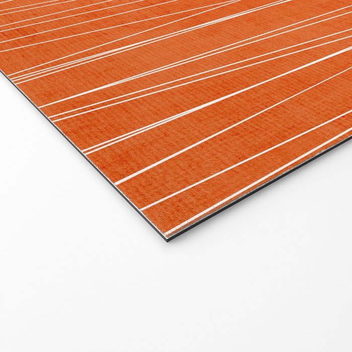 Rich Orange White Lines Artwork Welcome Mat Gallery Image 2