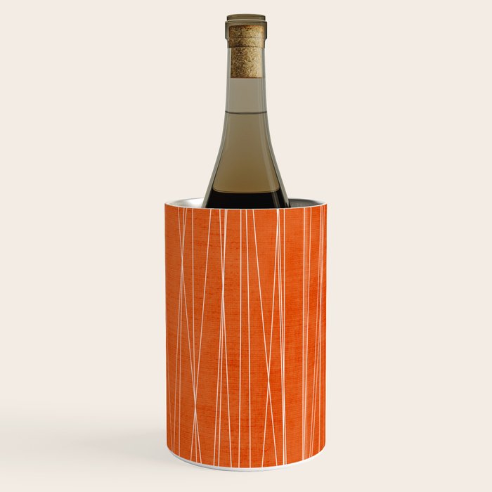 Rich Orange White Lines Artwork Wine Chiller Gallery Image 3