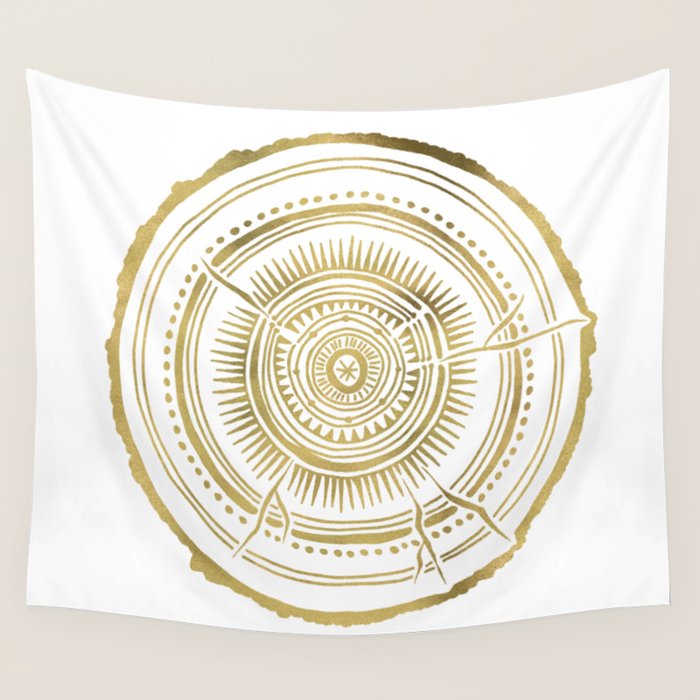 Quaking Aspen - Gold Tree Rings Wall Tapestry Gallery Image 4