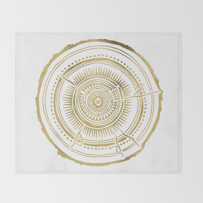 Quaking Aspen - Gold Tree Rings Throw Blanket Gallery Image 2