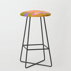 Retro Sunflower & Rainbow in Green & Pink Stool Gallery Image 1