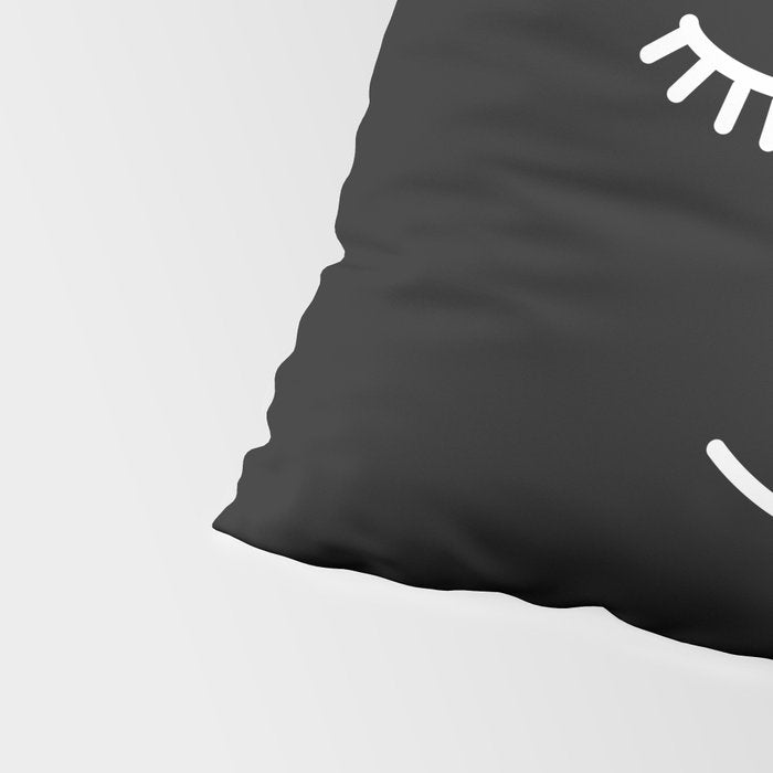 Wink (Black) Pillow Sham Gallery Image 4