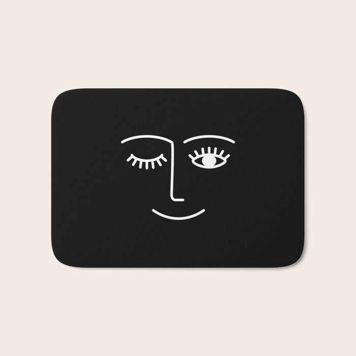 Wink (Black) Bath Mat Gallery Image 1