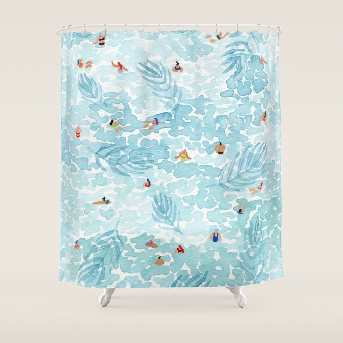 Aqua Palms Shower Curtain Gallery Image 1