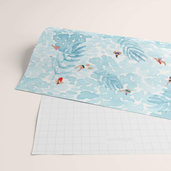 Aqua Palms Wrapping Paper Gallery Image 2