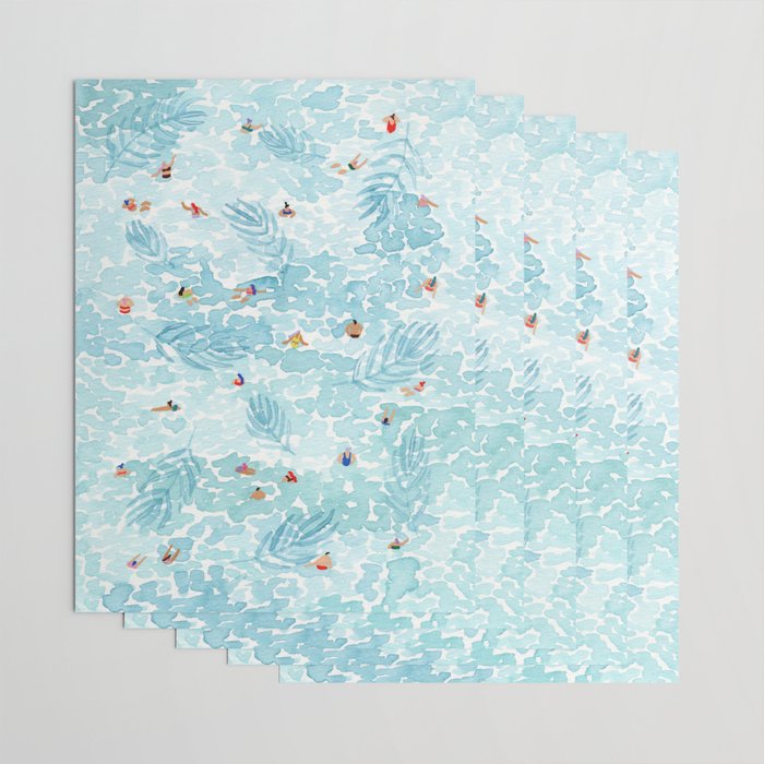 Aqua Palms Wrapping Paper Gallery Image 3