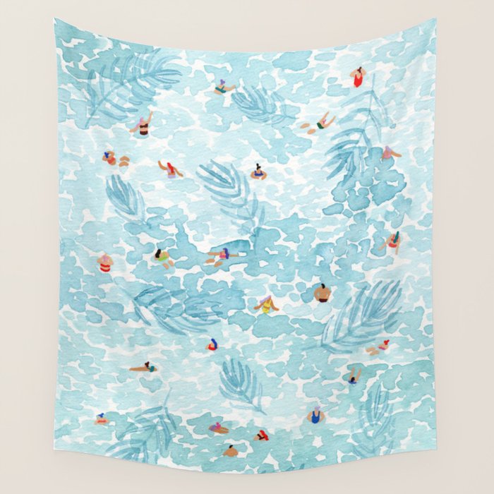 Aqua Palms Wall Tapestry Gallery Image 4