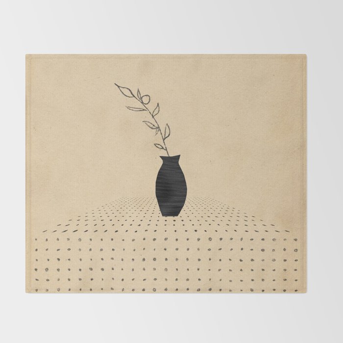 Vase and plant Throw Blanket Gallery Image 2