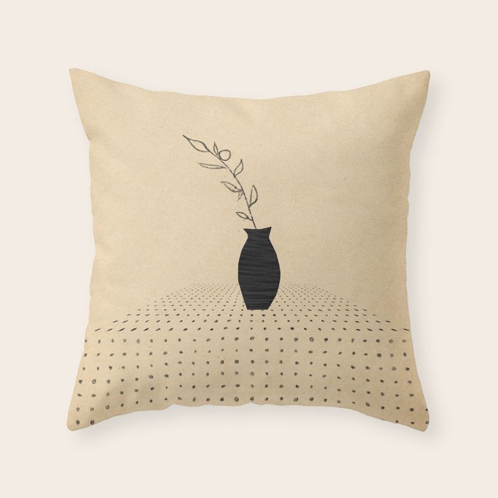 Vase and plant Throw Pillow Gallery Image 6