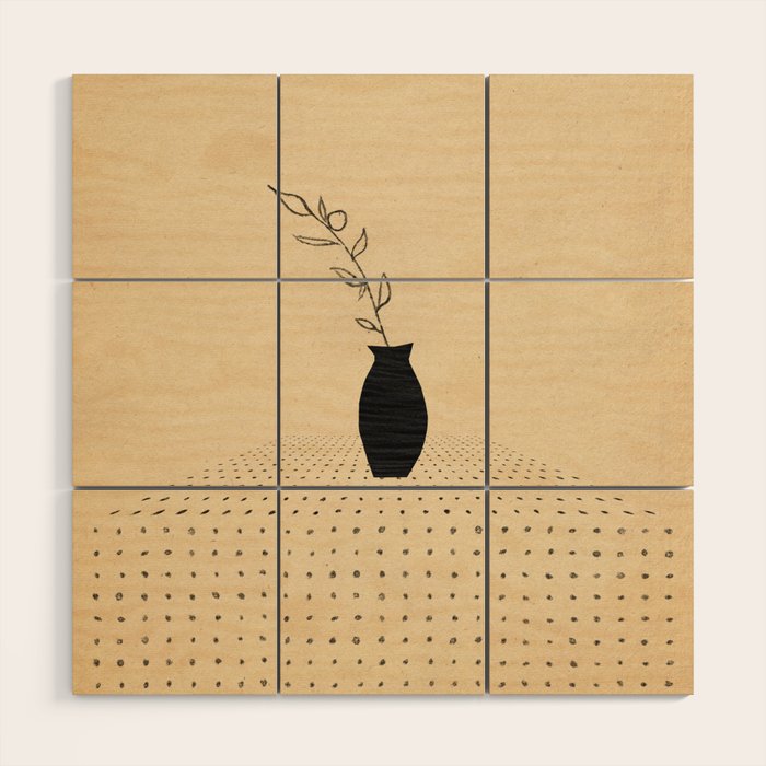 Vase and plant Wood Wall Art Gallery Image 1