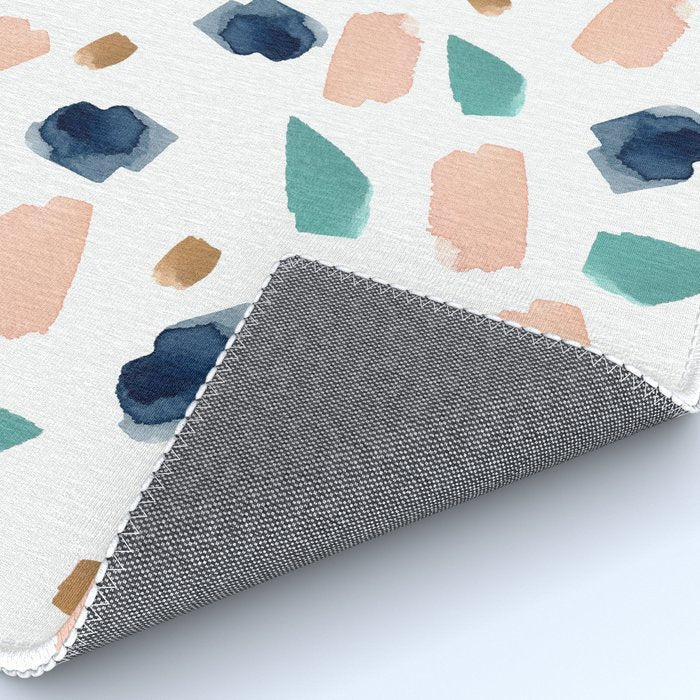 Terrazzo (turquoise, navy, pink & gold) Rug Gallery Image 4
