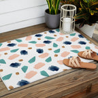 Terrazzo (turquoise, navy, pink & gold) Outdoor Rug Gallery Image 2