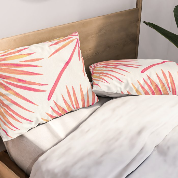 Tropical Fan Palm - Pink Palette Pillow Sham Gallery Image 2
