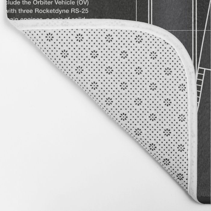 NASA Space Shuttle Blueprint in High Resolution (all black)  Bath Mat Gallery Image 2