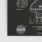 NASA Space Shuttle Blueprint in High Resolution (all black)  Poster Gallery Image 3