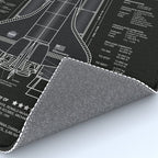NASA Space Shuttle Blueprint in High Resolution (all black)  Rug Gallery Image 4