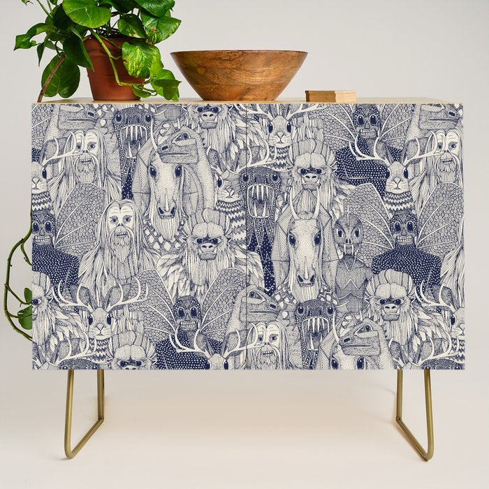 cryptid crowd blue off white Credenza Gallery Image 1