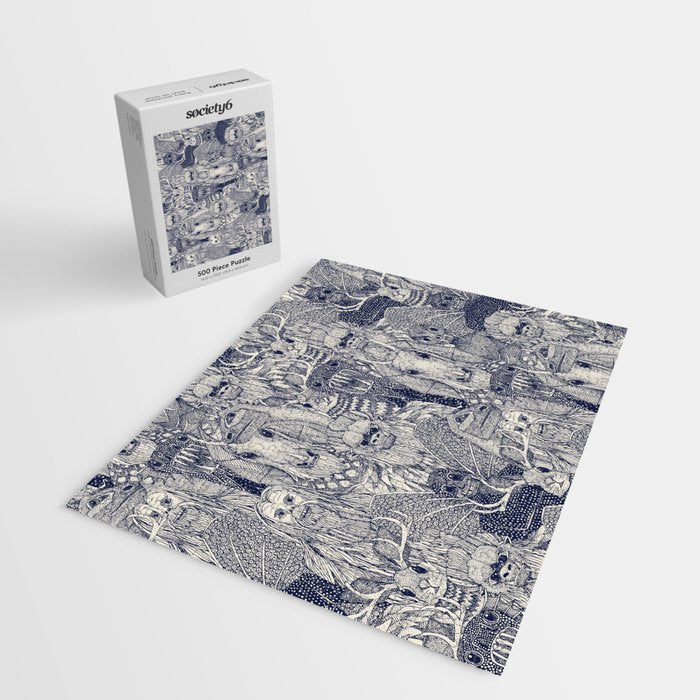 cryptid crowd blue off white Jigsaw Puzzle Gallery Image 2