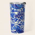William Morris Vintage Strawberry Thief Cobalt Blue  Travel Mug Gallery Image 2