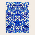 William Morris Vintage Strawberry Thief Cobalt Blue  Poster Gallery Image 4