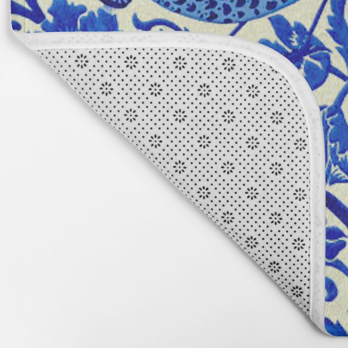William Morris Vintage Strawberry Thief Cobalt Blue  Bath Mat Gallery Image 2