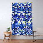 William Morris Vintage Strawberry Thief Cobalt Blue  Window Curtain Gallery Image 5