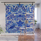 William Morris Vintage Strawberry Thief Cobalt Blue  Wall Mural Gallery Image 1