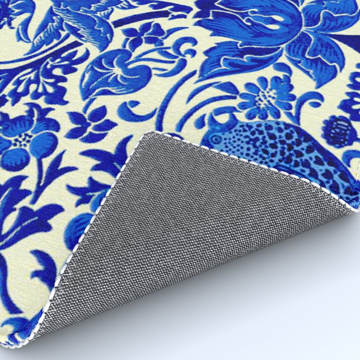 William Morris Vintage Strawberry Thief Cobalt Blue  Rug Gallery Image 4
