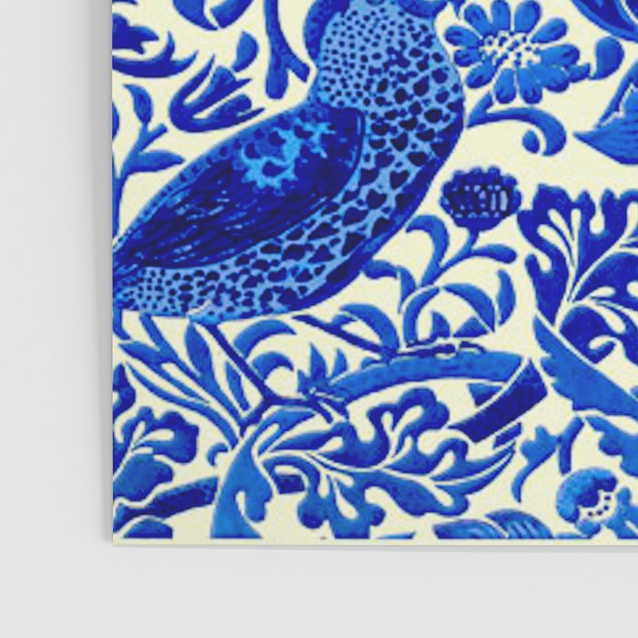 William Morris Vintage Strawberry Thief Cobalt Blue  Poster Gallery Image 3